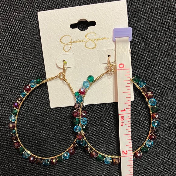 Jessica Simpson Bead Hoop Earrings - Picture 3 of 3